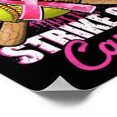 Strike Out Breast Cancer Awareness Day Pink Ribbon Poster (Hoek)