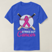 Strike Out Breast Cancer Awareness Day Pink Ribbon T-shirt (Design voorkant)