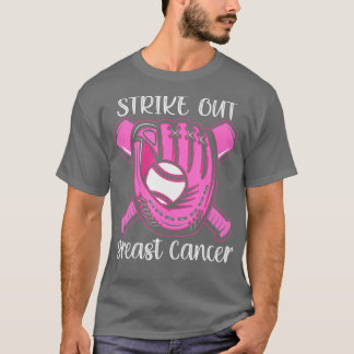 Strike Out Breast Cancer Awareness Day Pink Ribbon T-shirt