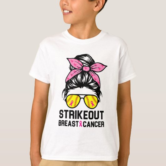 Strike Out Breast Cancer Awareness Softball Mam Wo T-shirt (Voorkant)