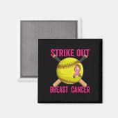 Strike Out Breast Cancer Awareness Softll Fighters Magneet (Voorkant / Achterkant)