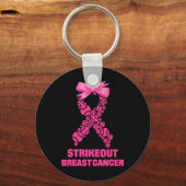 Strike Out Breast Cancer Awareness Softll Fighters Sleutelhanger (Voorkant)
