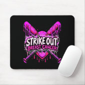 Strike Out Breast Cancer Baseball Softball Drip Ho Muismat (Met muis)