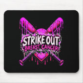 Strike Out Breast Cancer Baseball Softball Drip Ho Muismat (Voorkant)