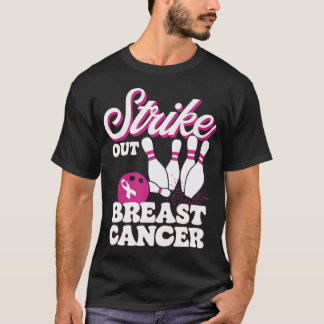 Strike Out Breast Cancer Bowling Awareness Women M T-shirt