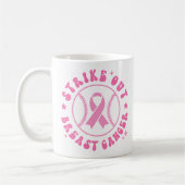 Strike Out Breast Cancer Pink Ribbon Awareness Koffiemok (Links)