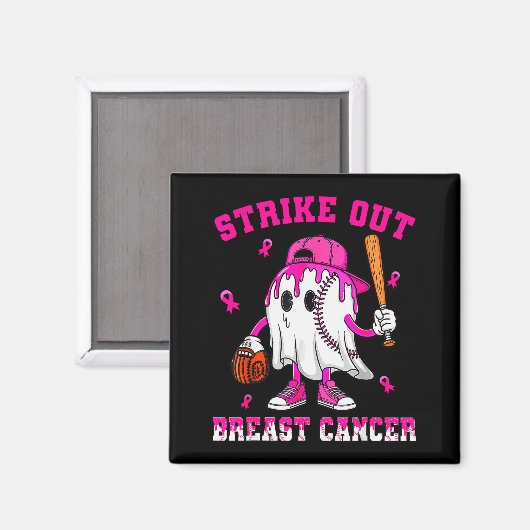 Strike Out Breast Cancer Shirt Boy Baseball Drip N Magneet (Voorkant / Achterkant)