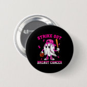Strike Out Breast Cancer Shirt Boy Baseball Drip N Ronde Button 5,7 Cm (Voorkant /achterkant)