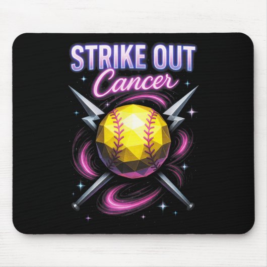 Strike Out Cancer - Breast Cancer Softll Support  Muismat (Voorkant)