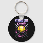 Strike Out Cancer - Breast Cancer Softll Support  Sleutelhanger (Voorkant)