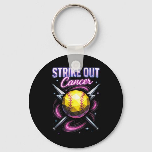 Strike Out Cancer - Breast Cancer Softll Support Sleutelhanger (Voorkant)