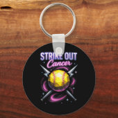 Strike Out Cancer - Breast Cancer Softll Support Sleutelhanger (Voorkant)