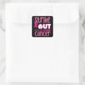Strike Out Cancer Softball Ball Mammogram Roze Vierkante Sticker (Tas)