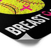 Strike Out Zachte Borstkanker Bewustzijn Rommelige Poster (Hoek)