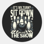 Strike Pin Bowling Ronde Sticker (Voorkant)