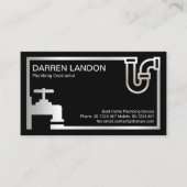 Strike Retro Silver Plumbing Icon Border Plumber Visitekaartje (Voorkant)