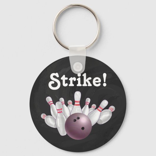 Strike. Roze Bowling Ball met Sleutelhanger met pi (Voorkant)
