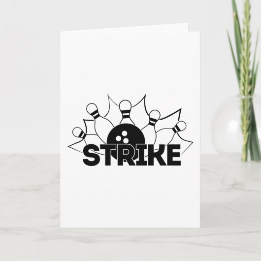 Strike Sign Bowling Print Kaart (Voorkant)