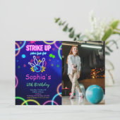 STRIKE UP Bowling Foto uitnodiging (Staand voorkant)
