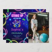 STRIKE UP Bowling Foto uitnodiging (Voorkant / Achterkant)