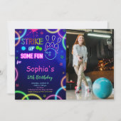 STRIKE UP Bowling Verjaardag Foto uitnodiging (Voorkant)