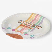 Strike Up Some Fun - Retro Bowling verjaardagsfees Papieren Bordje (Gekanteld)