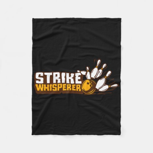 Strike Whisperer Bowling Funny Bowler League Team Fleece Deken (Voorkant)
