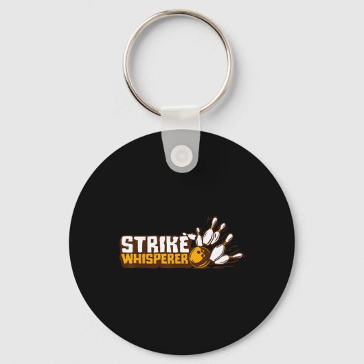 Strike Whisperer Bowling Funny Bowler League Team Sleutelhanger (Voorkant)