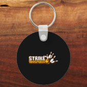 Strike Whisperer Bowling Funny Bowler League Team Sleutelhanger (Voorkant)