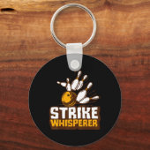 Strike Whisperer Bowling Funny Bowler League Team Sleutelhanger (Voorkant)
