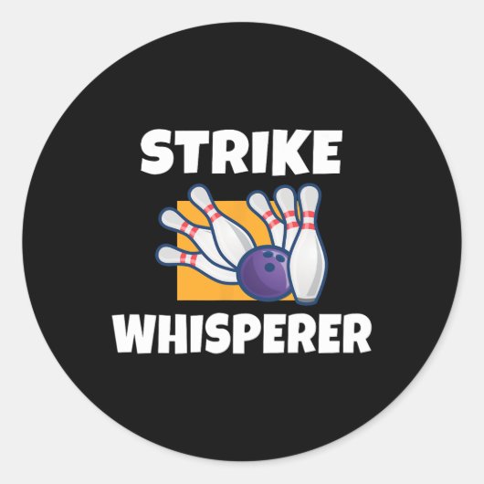 Strike Whisperer Bowling Team Bowler Ronde Sticker (Voorkant)