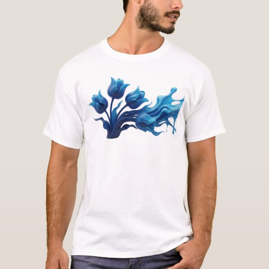 Strikende ABSTRACTE BLOEM Kunstwerk Creatie T-shirt (Voorkant)