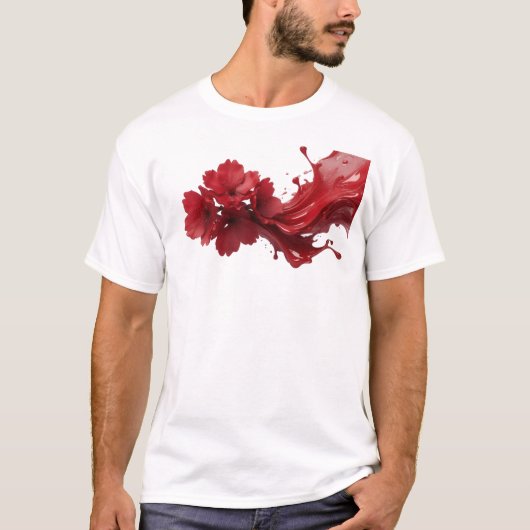Strikende ABSTRACTE BLOEM Visueel Ontwerp T-shirt (Voorkant)