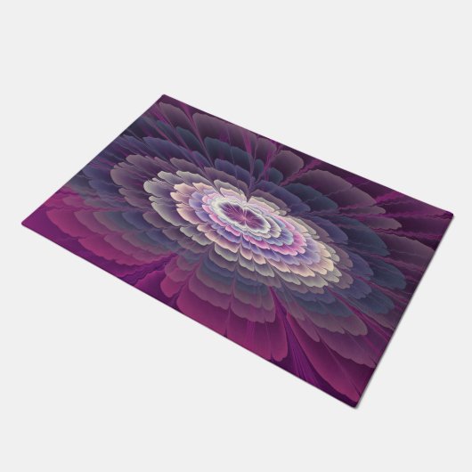 Strikende bloem kleurrijke abstracte fractale kuns deurmat (Schuin)