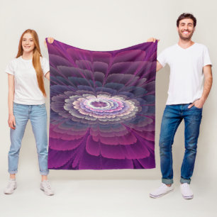 Strikende bloem kleurrijke abstracte fractale kuns fleece deken