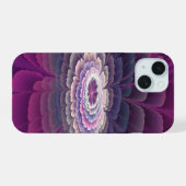Strikende bloem kleurrijke abstracte fractale kuns iPhone 15 case (Achterkant horizontaal)