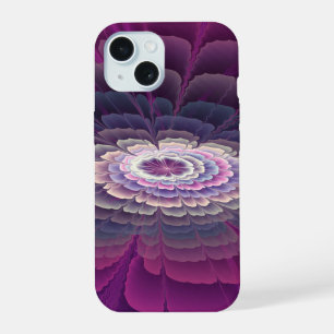 Strikende bloem kleurrijke abstracte fractale kuns iPhone 15 case