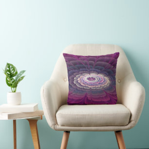 Strikende bloem kleurrijke abstracte fractale kuns kussen