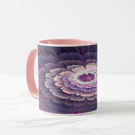 Strikende bloem Kleurrijke abstracte fractale kuns Mok (Voorkant links)