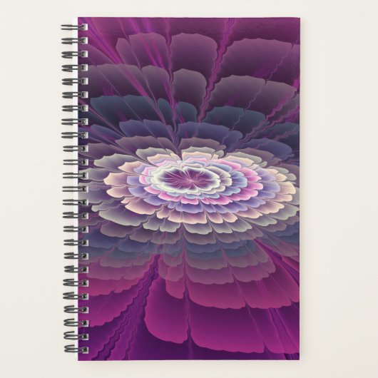 Strikende Bloem Kleurrijke Abstracte Fractale Kuns Planner (Voorkant)