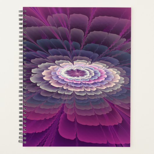 Strikende Bloem Kleurrijke Abstracte Fractale Kuns Planner (Voorkant)