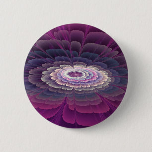 Strikende bloem kleurrijke abstracte fractale kuns ronde button 5,7 cm