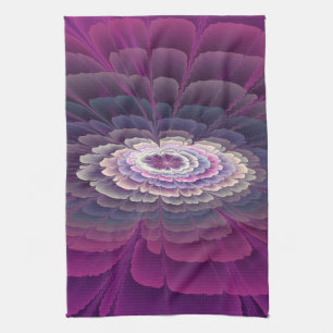 Strikende bloem kleurrijke abstracte fractale kuns theedoek