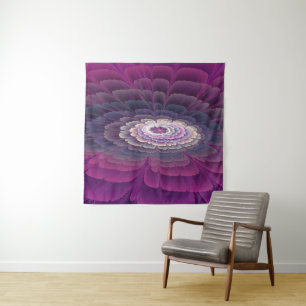 Strikende bloem Kleurrijke abstracte fractale kuns Wandkleed