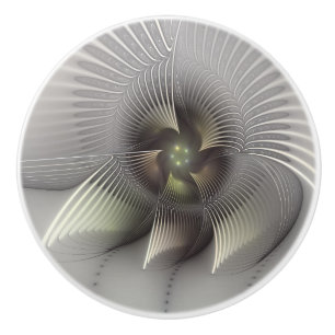 Strikende figuur, moderne abstracte fractal kunst keramische knop