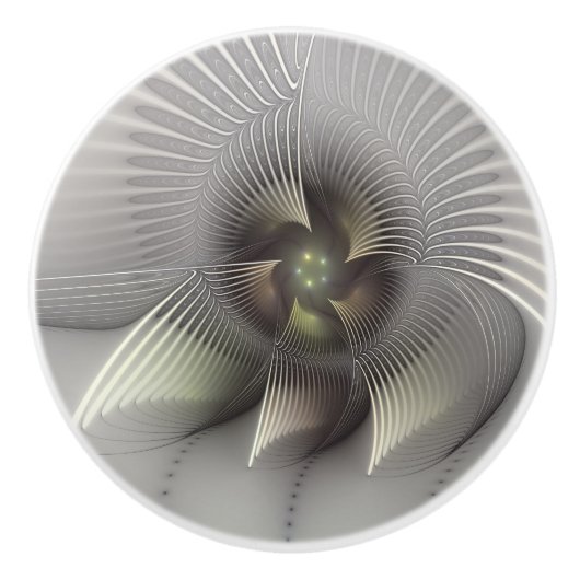 Strikende figuur, moderne abstracte fractal kunst keramische knop (Voorkant)