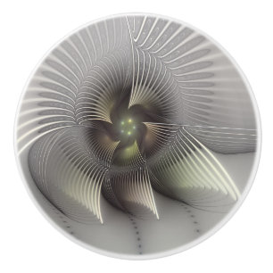 Strikende figuur, moderne abstracte fractal kunst keramische knop