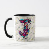 Strikende geometrische monogrammok - J voor Jack Mok (Links)