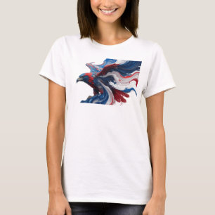 Strikende marine abstracte adelaar draagbare kunst t-shirt