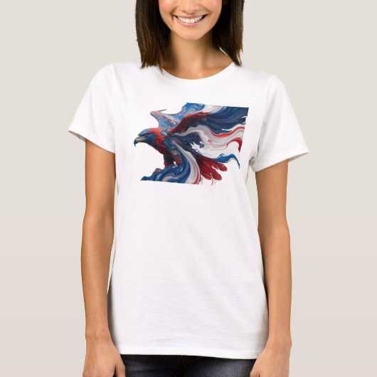 Strikende marine abstracte adelaar draagbare kunst t-shirt (Voorkant)